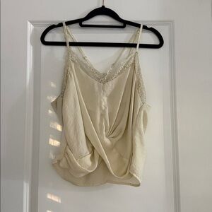 Cream Lace Trim Cami Top